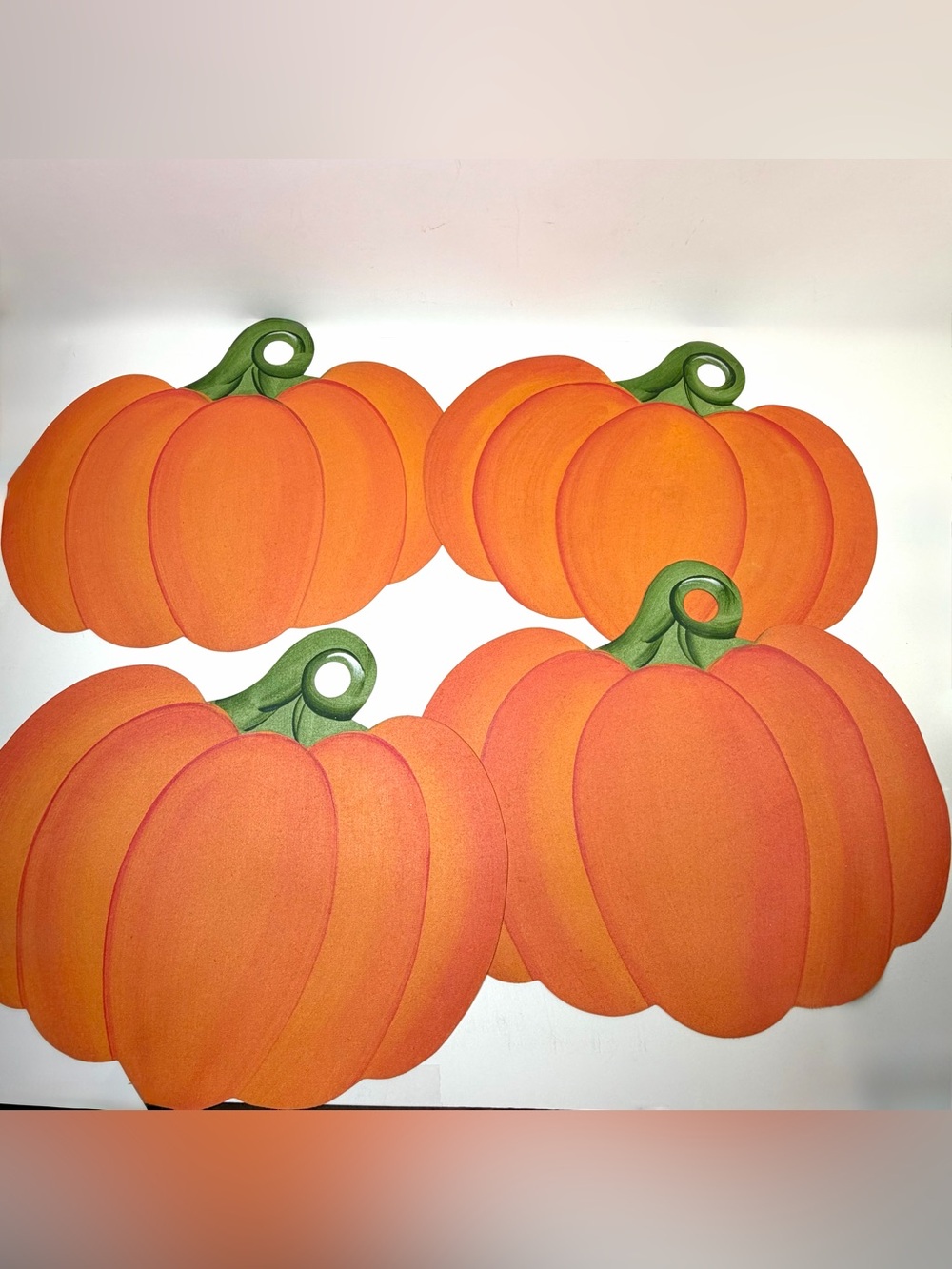 Pumpkin Placemats Set of 4 Hand Painted Vinyl Fall Thanksgiving Carole Shiber